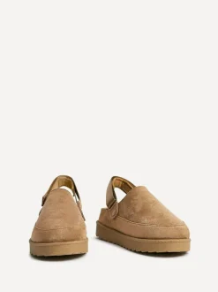 Linzi Teddy Slip-On Slingback Clogs Brown Discount
