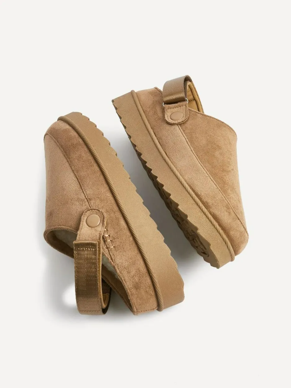 Linzi Teddy Slip-On Slingback Clogs Brown Discount