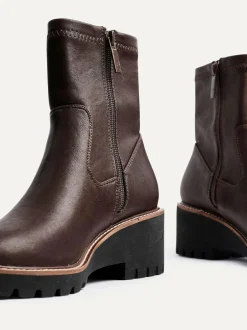 Linzi Brown Trish Stretch Wedged Heel Ankle Boots