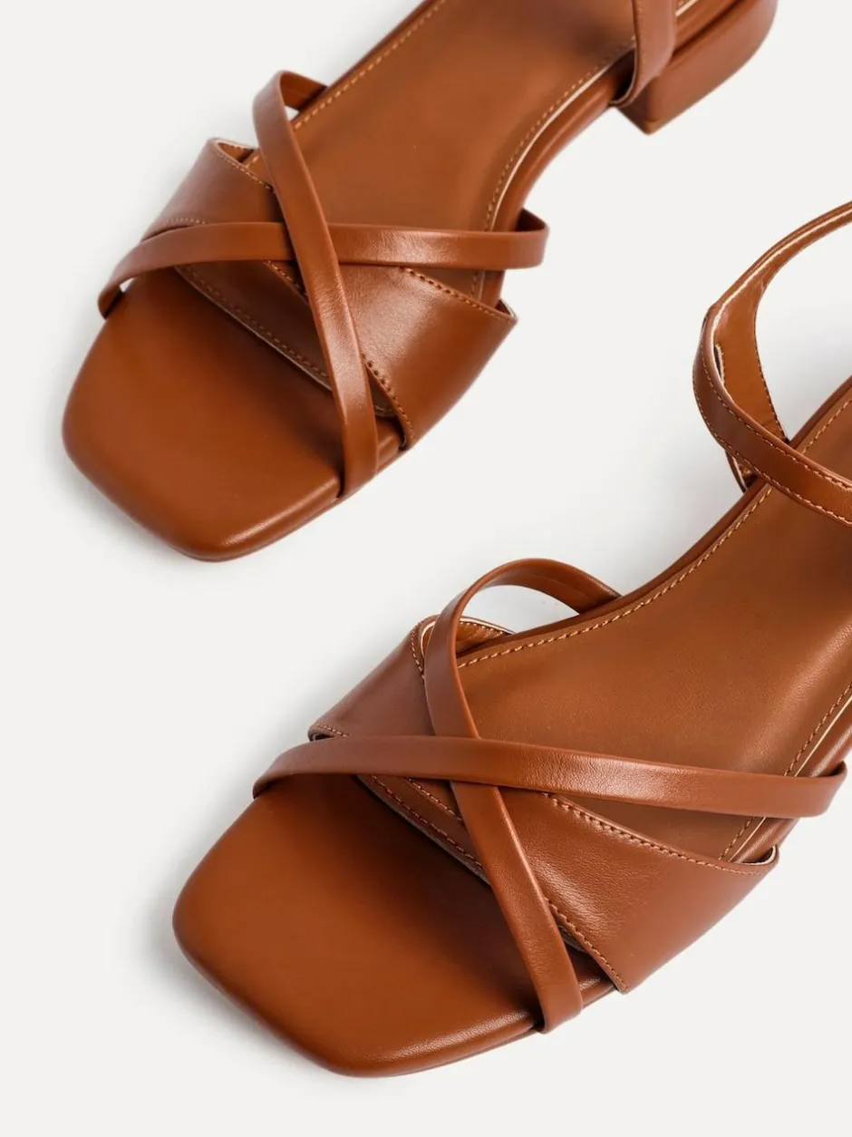 Linzi Brown Zenna Strappy Mini Heeled Sandals