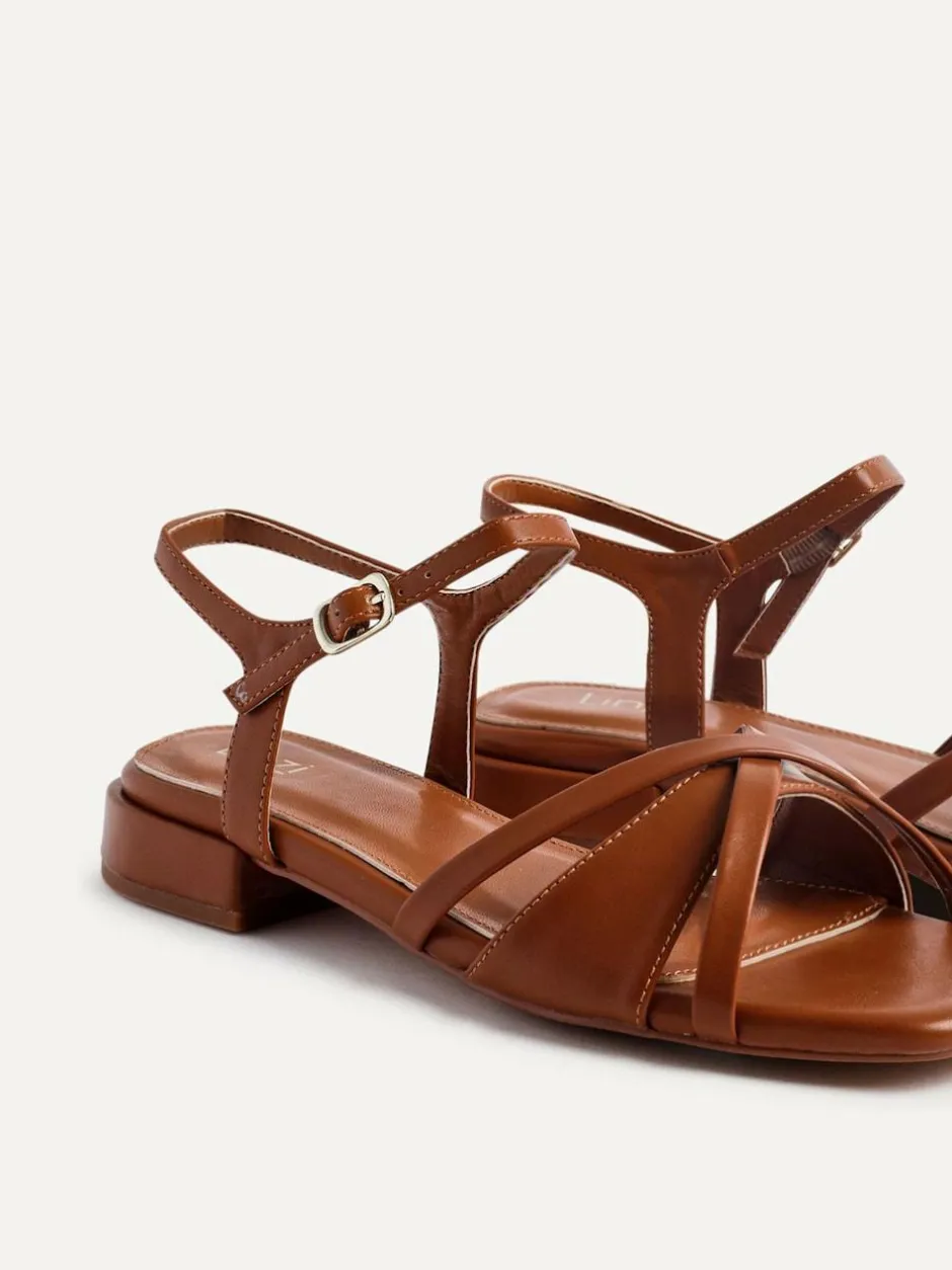 Linzi Brown Zenna Strappy Mini Heeled Sandals