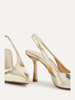 Linzi Dash Slingback Court Heels Gold Sale