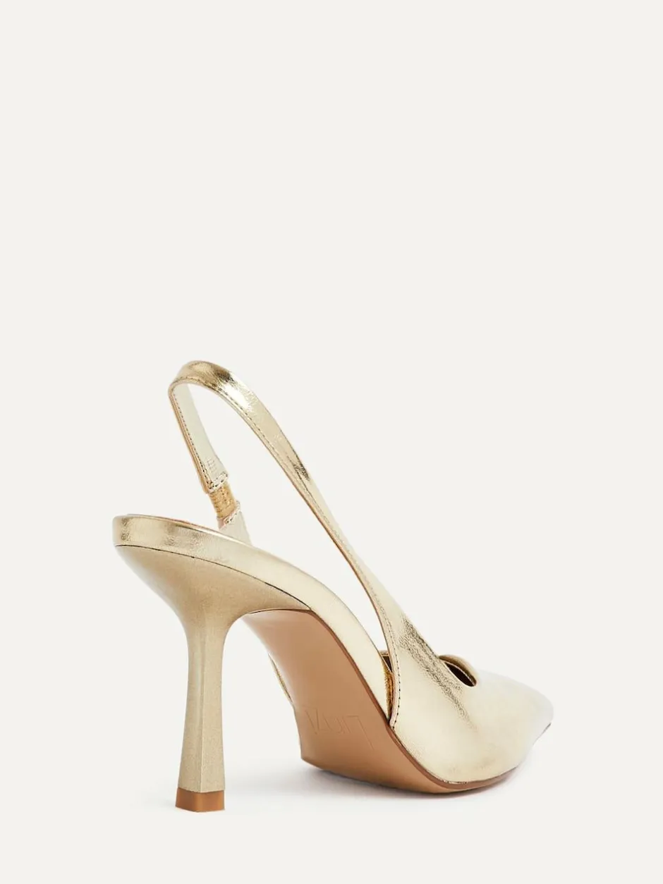 Linzi Dash Slingback Court Heels Gold Sale