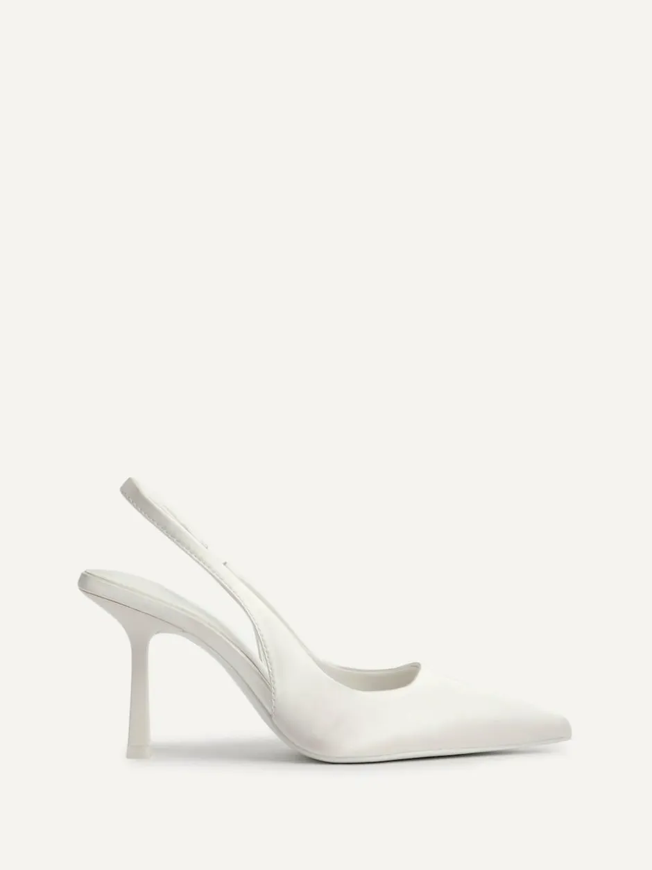 Linzi Ivory Matched Bridal Sling Back Court Heels New