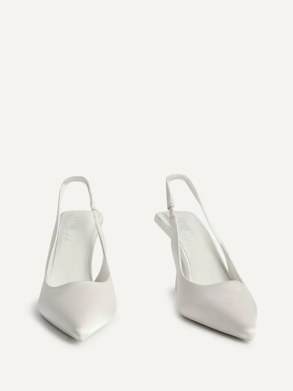 Linzi Ivory Matched Bridal Sling Back Court Heels New