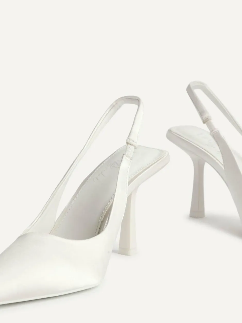 Linzi Ivory Matched Bridal Sling Back Court Heels New