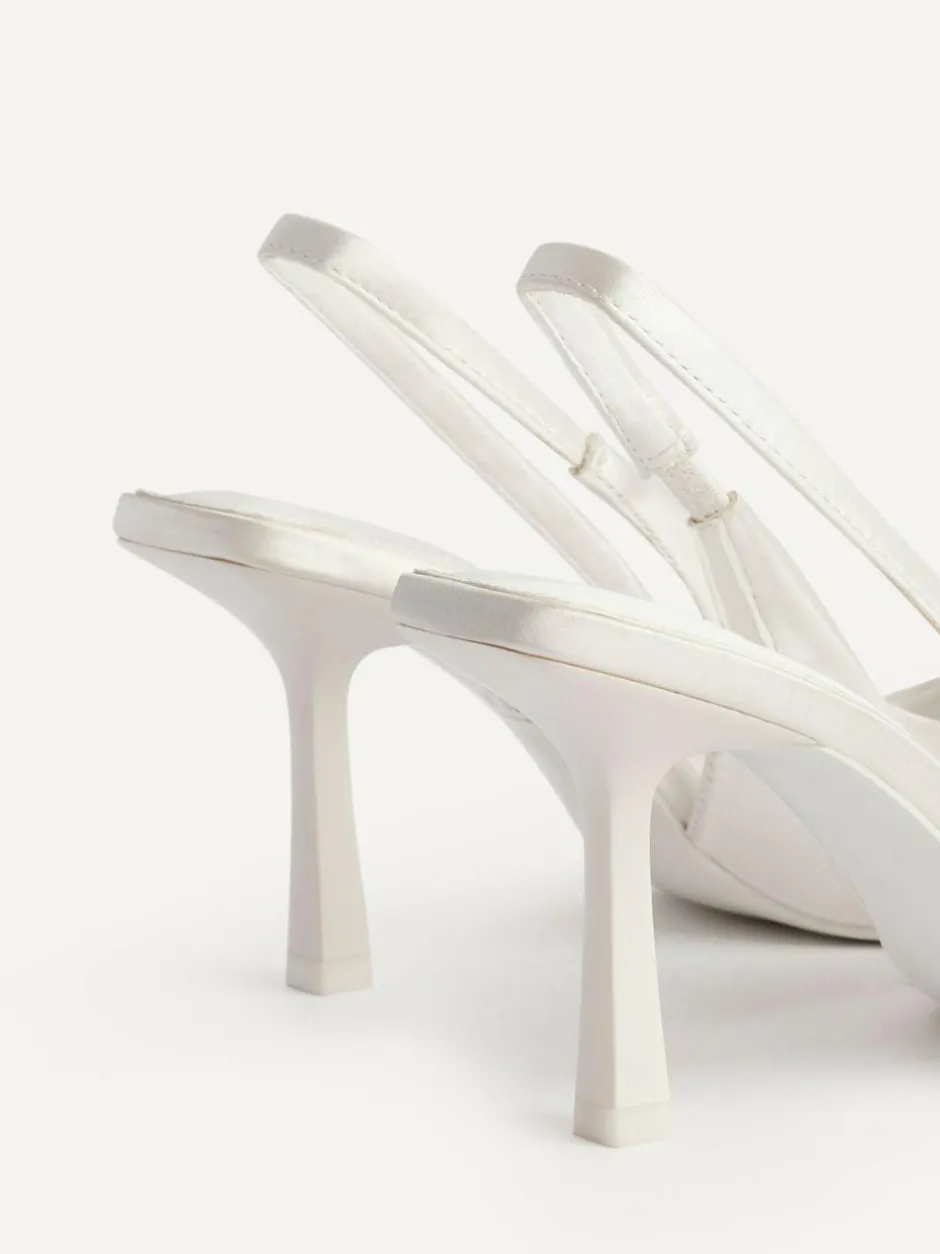 Linzi Ivory Matched Bridal Sling Back Court Heels New