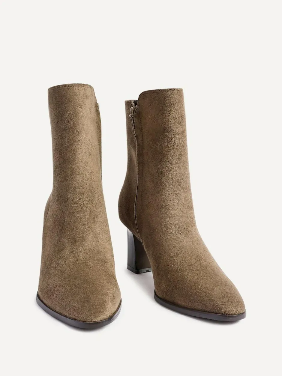 Linzi Thorn Stacked Block Heel Ankle Boots Natural Best