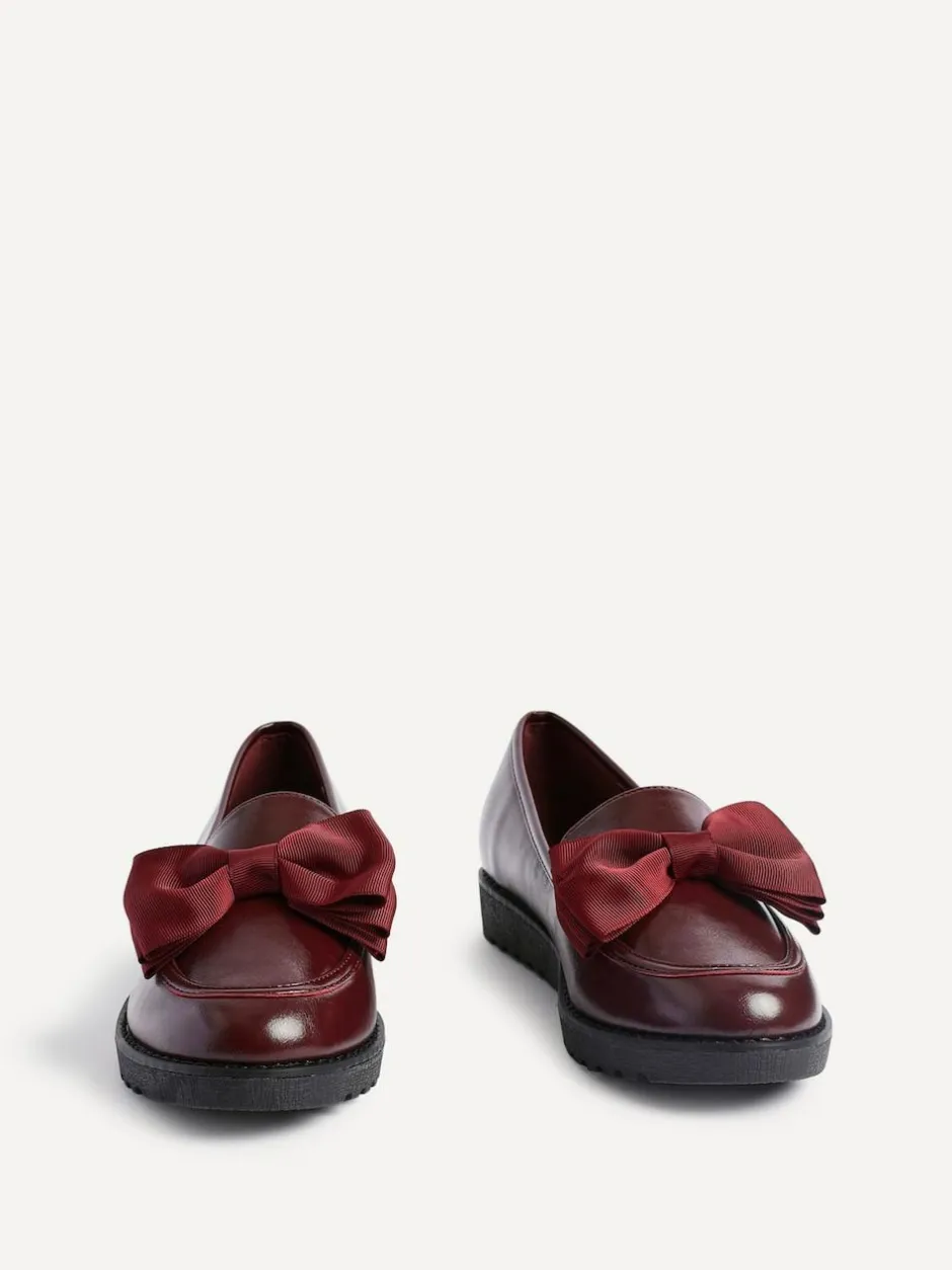 Linzi Cathy Platform Loafers with Large Bow Red Hot