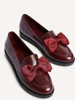 Linzi Cathy Platform Loafers with Large Bow Red Hot