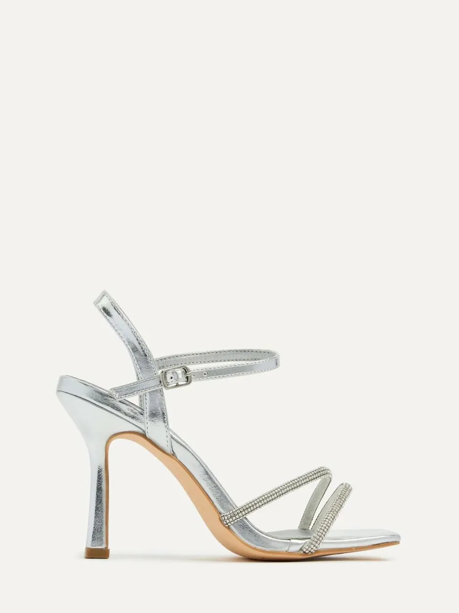 Linzi Mesmerize Diamanté Embellished Strappy Heel Silver Online