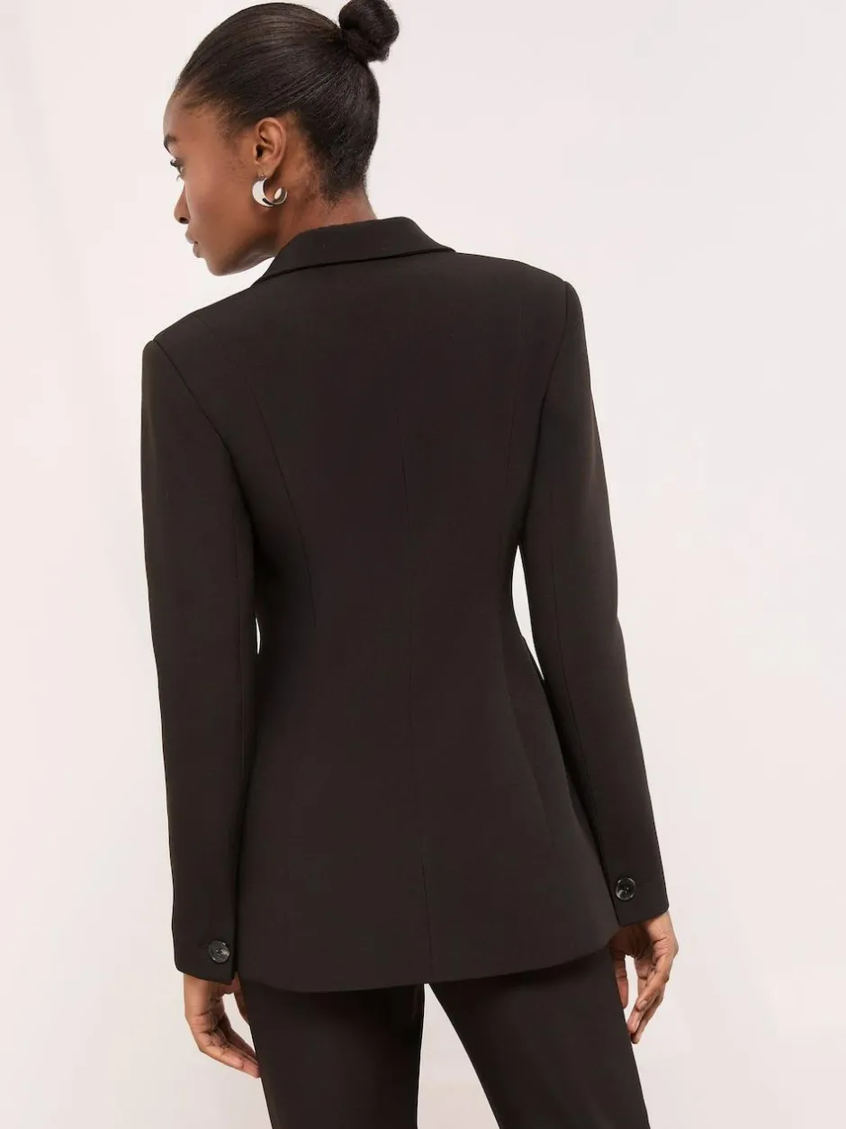 Lipsy Black Cinched Waist Fitted Blazer Clearance
