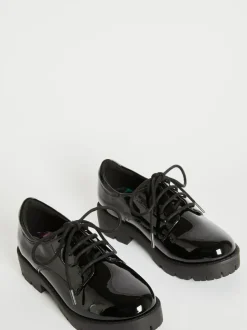 Lipsy Black Clean Lace Up Chunky Brogue School Shoes Best