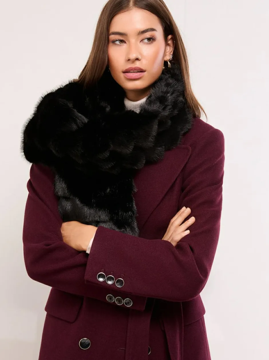 Lipsy Faux Fur Scarf Black Sale
