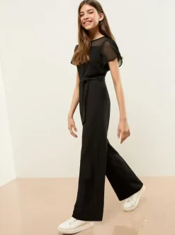 Lipsy Mesh Yoke Jumpsuit (5-16yrs) Black Online