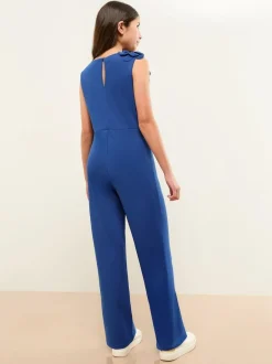 Lipsy Blue 3D Scuba Corsage Jumpsuit (5-16yrs) New