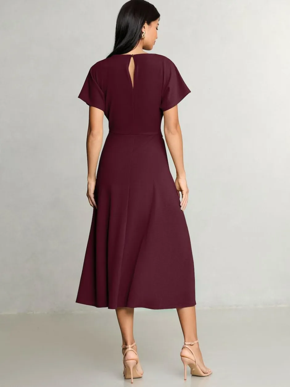 Lipsy Knot Side Midi Dress Burgundy Red Best