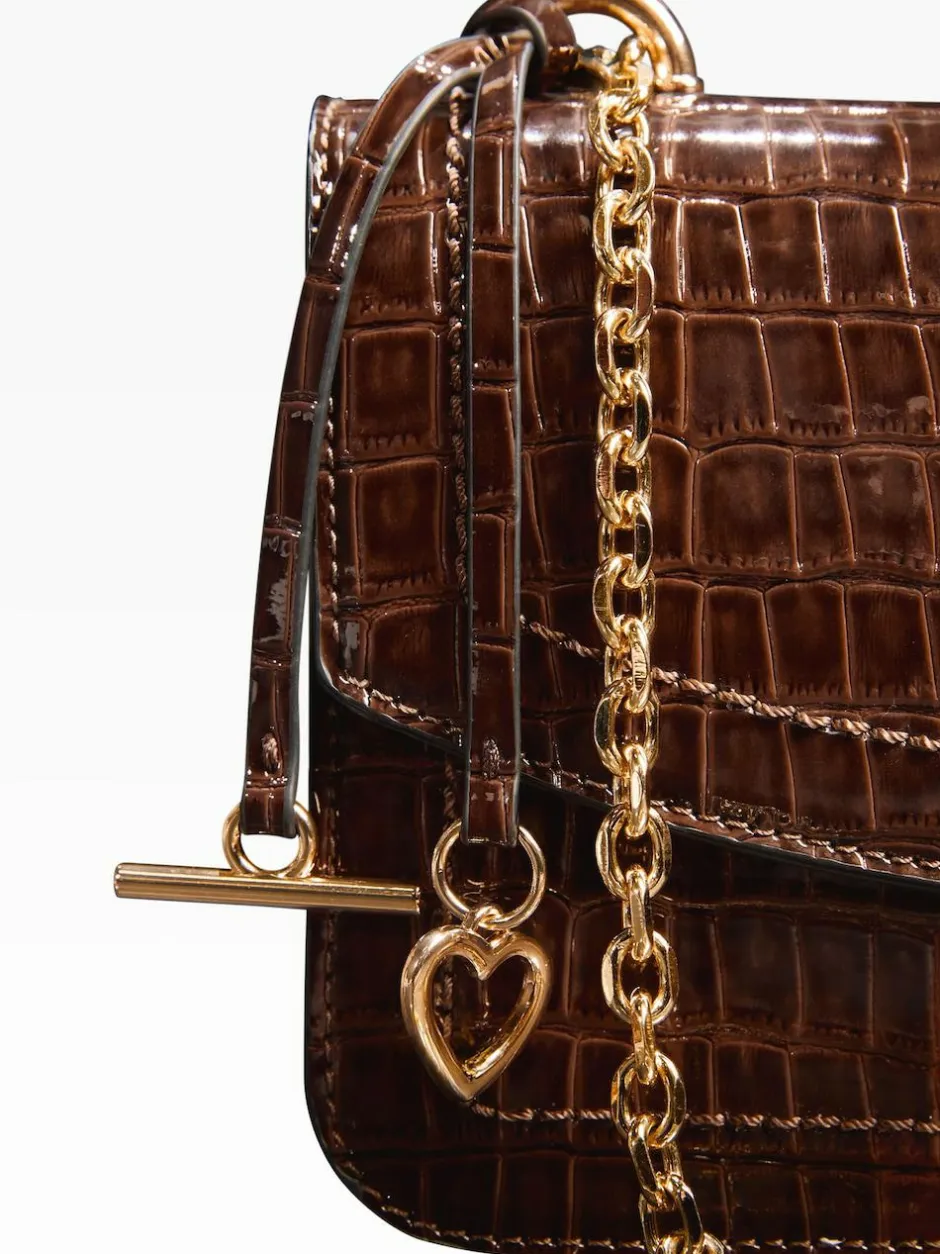 Lipsy Medium Chain Shoulder Bag Chocolate Brown Hot