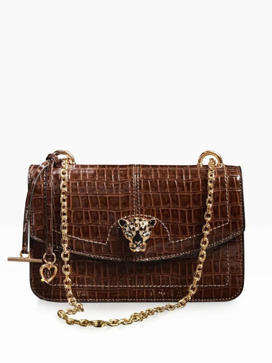 Lipsy Medium Chain Shoulder Bag Chocolate Brown Hot