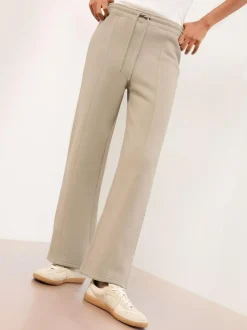 Lipsy Wide Leg Sweat Joggers Cream New