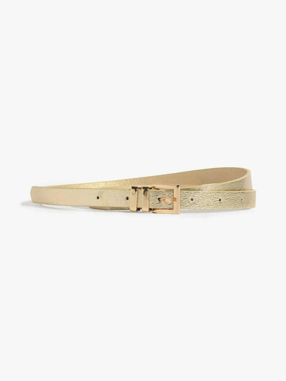 Lipsy Gold, Leopard & Black Skinny Belts 3 Pack Gold, Leopard & Black
