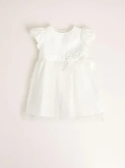 Lipsy Ivory Baby Puff Sleeve Occasion Dress (0mths-5yrs) Sale