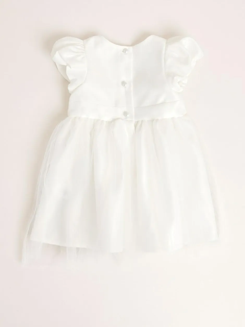 Lipsy Ivory Baby Puff Sleeve Occasion Dress (0mths-5yrs) Sale