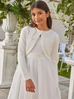 Lipsy Fluffy Occasion Bolero (5-16yrs) Ivory Sale