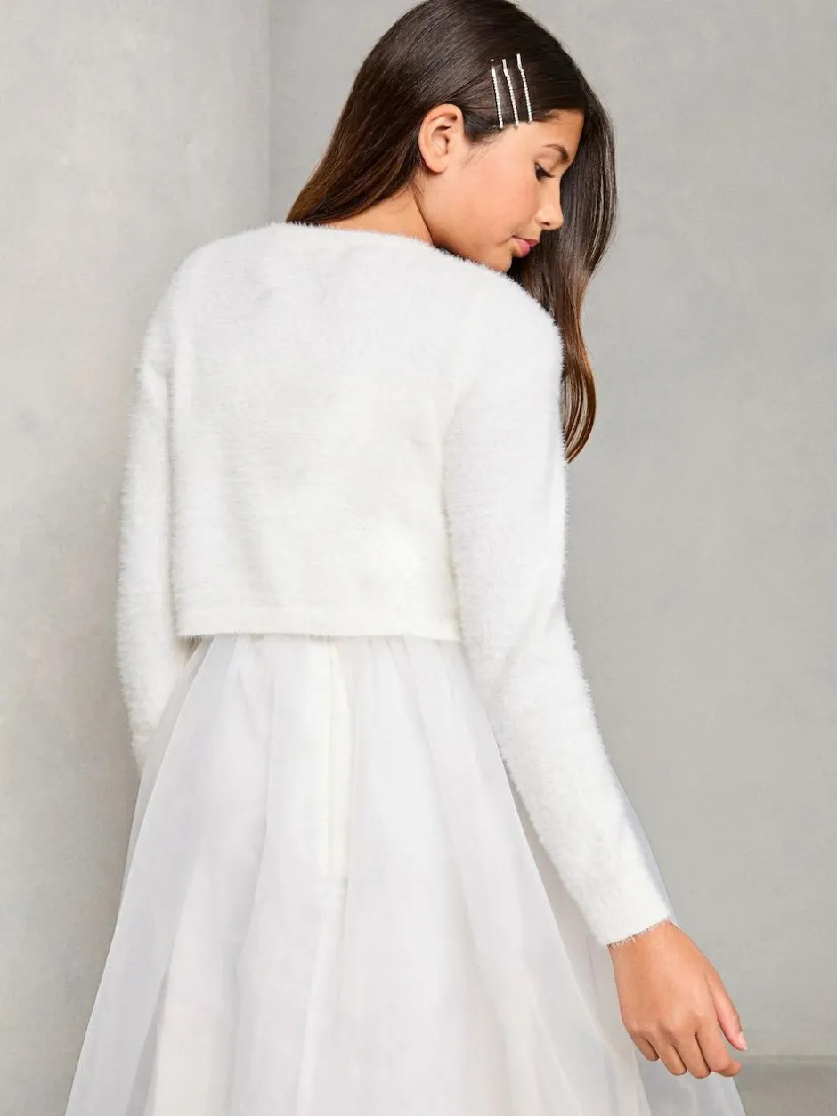 Lipsy Fluffy Occasion Bolero (5-16yrs) Ivory Sale