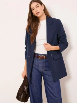 Lipsy Relaxed Blazer Navy Blue Outlet