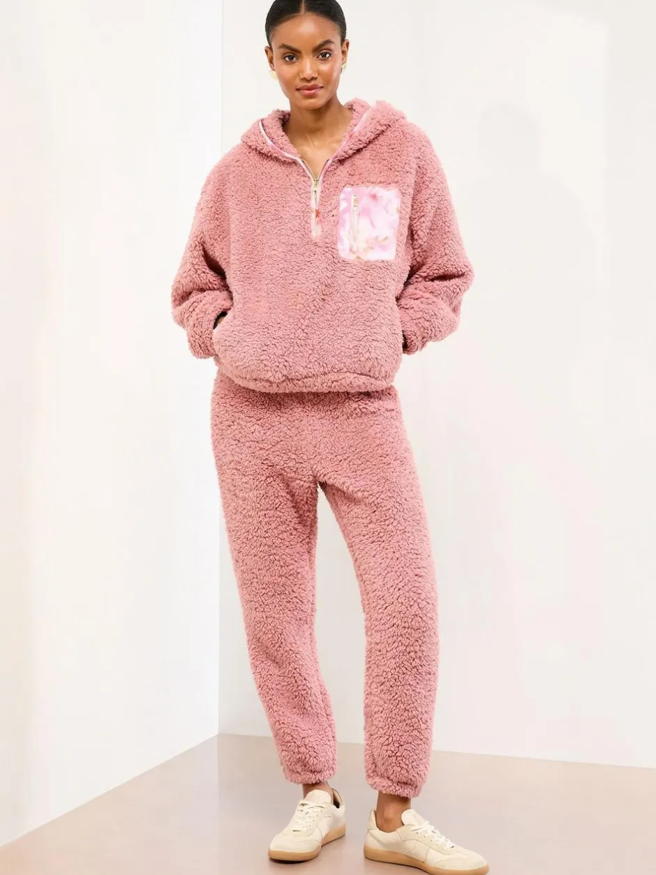 Lipsy Pink Cosy Loungewear Hoddie and Joggers Set Sale