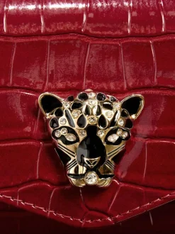 Lipsy Red Croc Effect Clutch Bag Discount