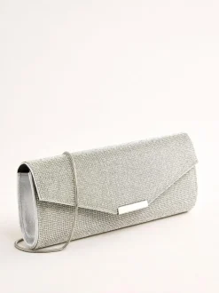 Lipsy Silver Hotfix Clutch Bag Discount