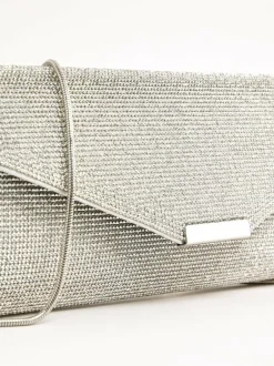 Lipsy Silver Hotfix Clutch Bag Discount