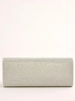Lipsy Silver Hotfix Clutch Bag Discount