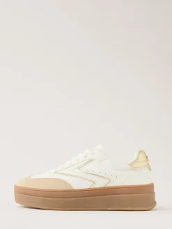 Lipsy Faux Suede Chunky Platform Sports Trainer White Outlet
