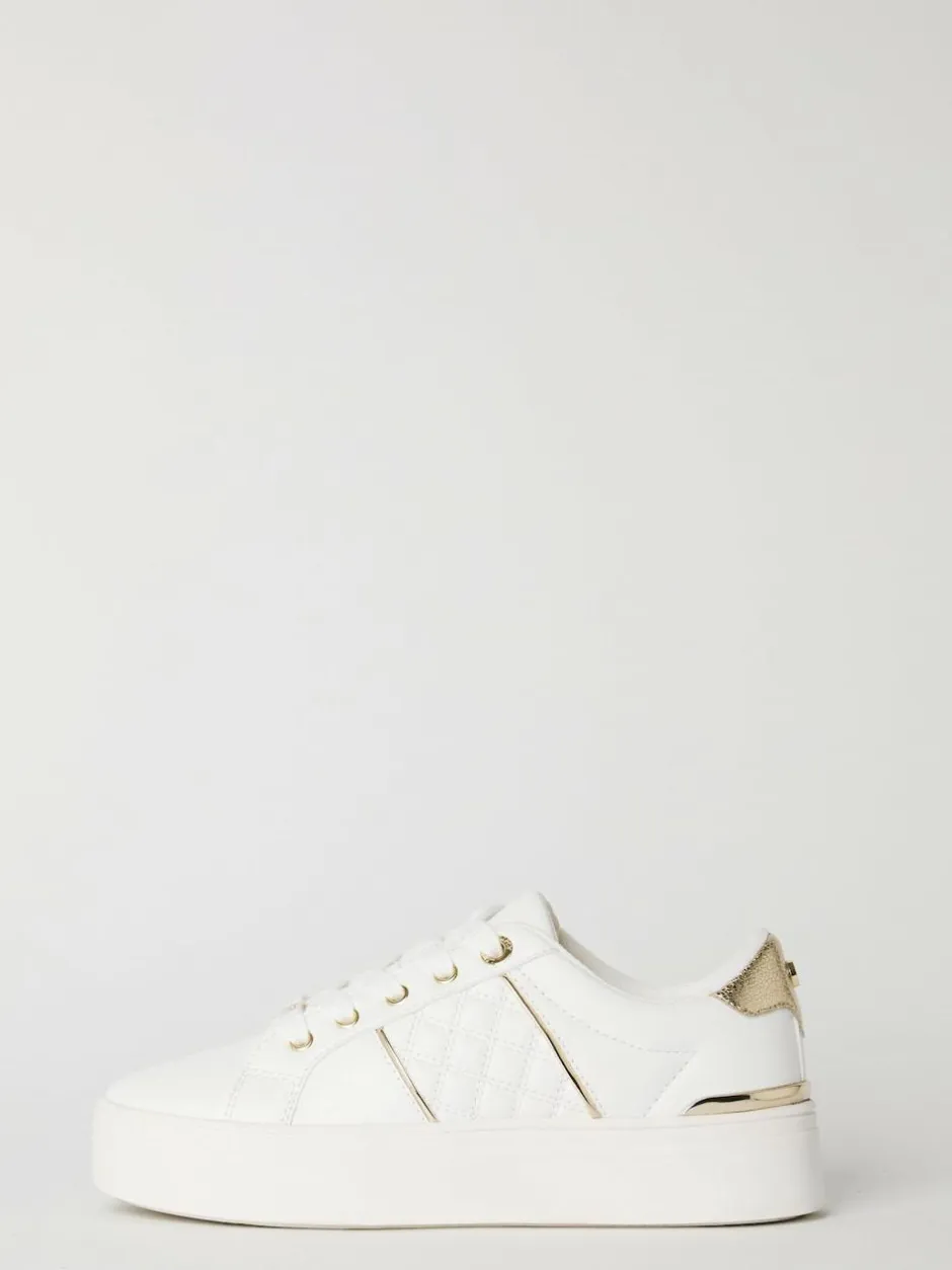 Lipsy White Standard Fit Flat Chunky Flatform Stripe Lace Up Trainers Best