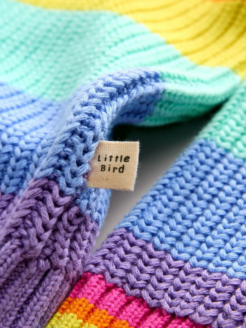 Little Bird by Jools Oliver Knitted Colourblock Jumper Pastel Rainbow Stripe Sale