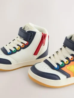 Little Bird by Jools Oliver Star Hi-Top Trainers Multi Rainbow Boucle Sale