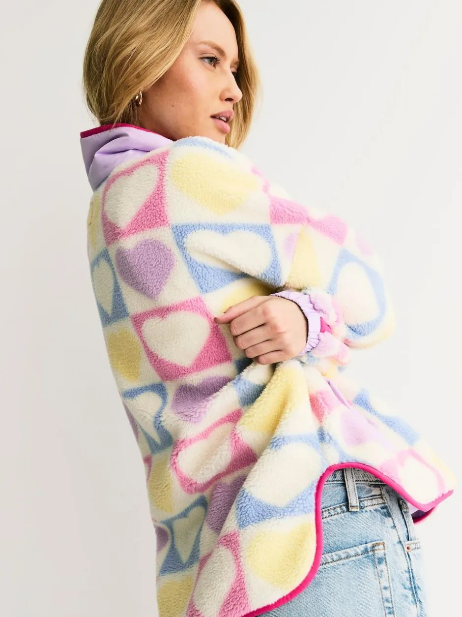Little Bird by Jools Oliver Multi Heart Colourblock Borg Fleece Online