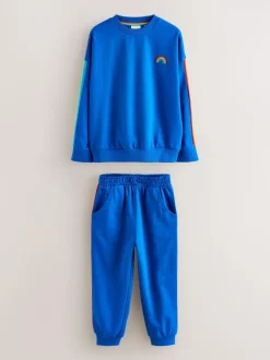 Little Bird by Jools Oliver Sweatshirt and Joggers Set Bright Blue Discount
