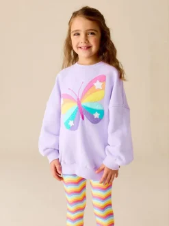 Little Bird by Jools Oliver 2 Piece Jumper and Leggings Set Lilac Purple Butterfly Discount