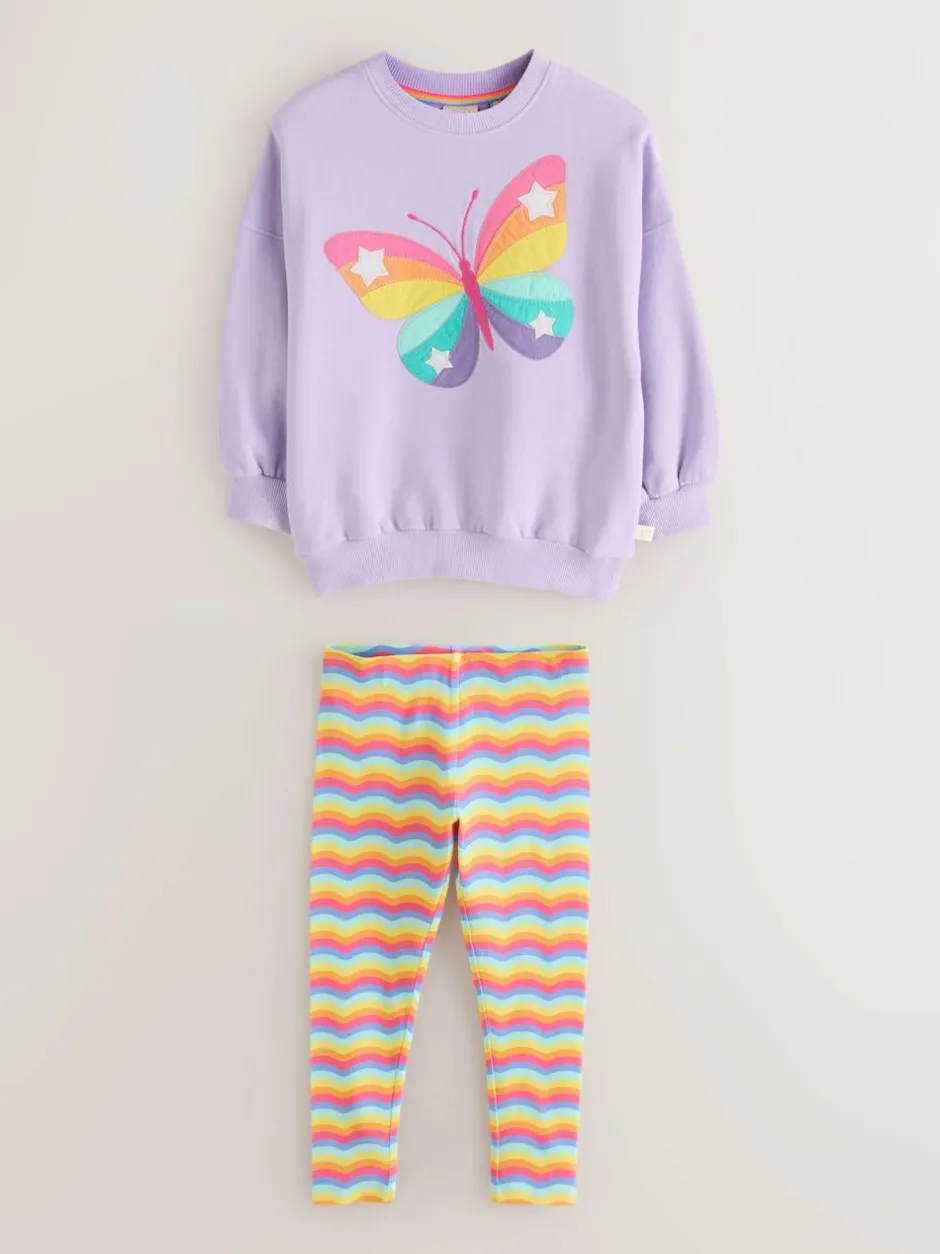 Little Bird by Jools Oliver 2 Piece Jumper and Leggings Set Lilac Purple Butterfly Discount
