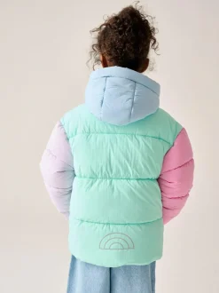 Little Bird by Jools Oliver Multi Colourblock Shower Resistant Padded Coat Best