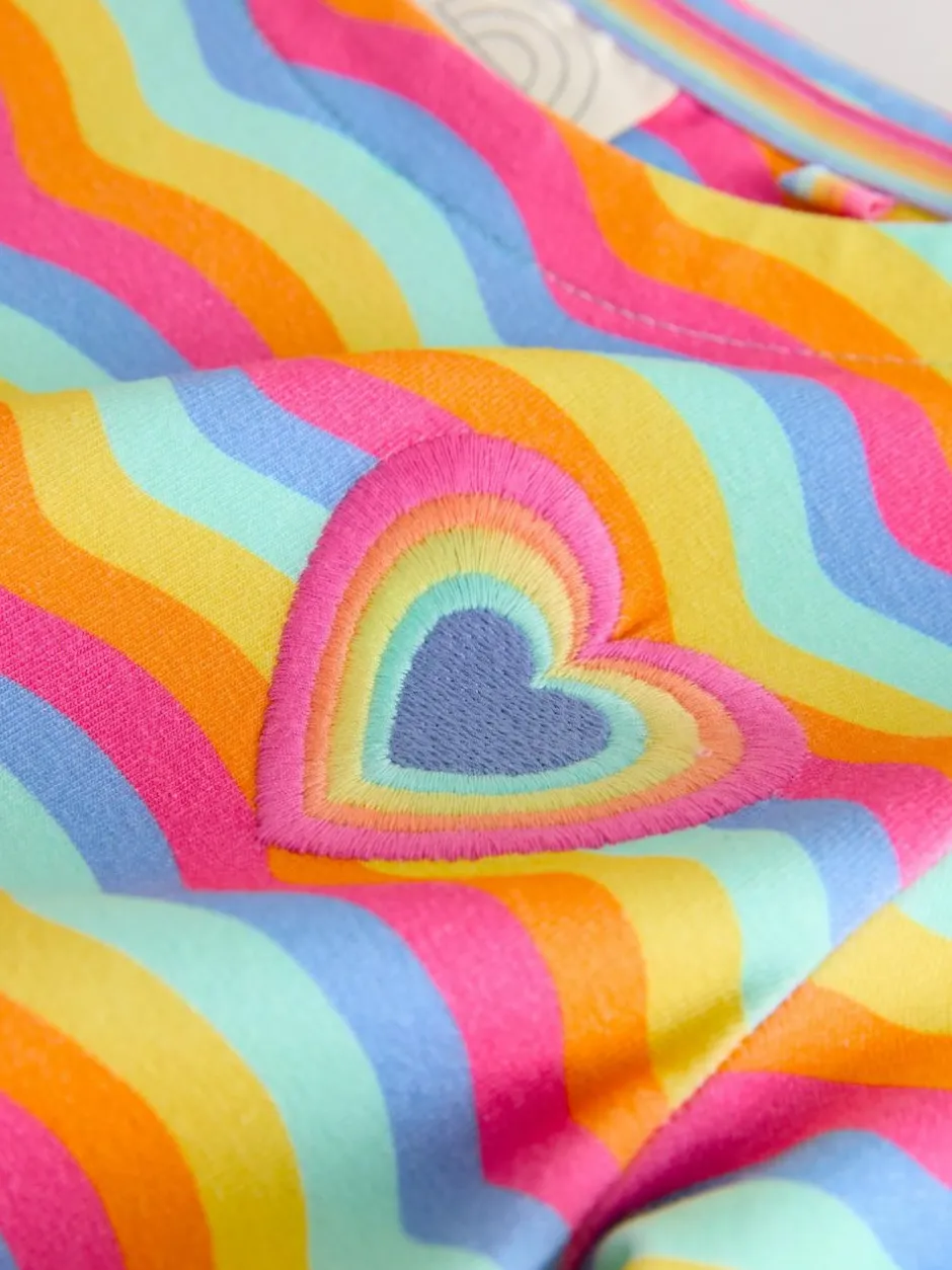 Little Bird by Jools Oliver Long Sleeve Skater Dress Rainbow Wave Clearance