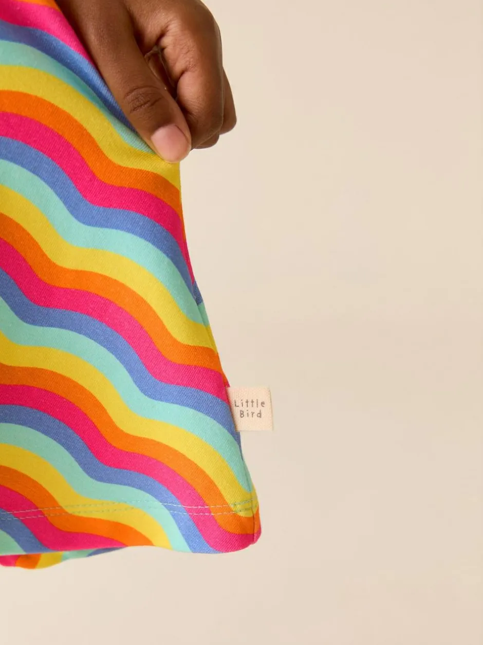 Little Bird by Jools Oliver Long Sleeve Skater Dress Rainbow Wave Clearance