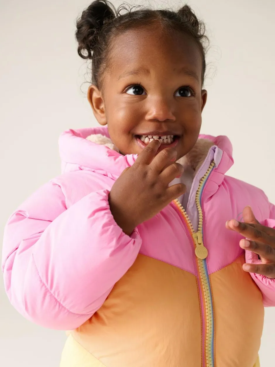 Little Bird by Jools Oliver Pink Pastel Rainbow Colourblock Shower Resistant Snowsuit Discount