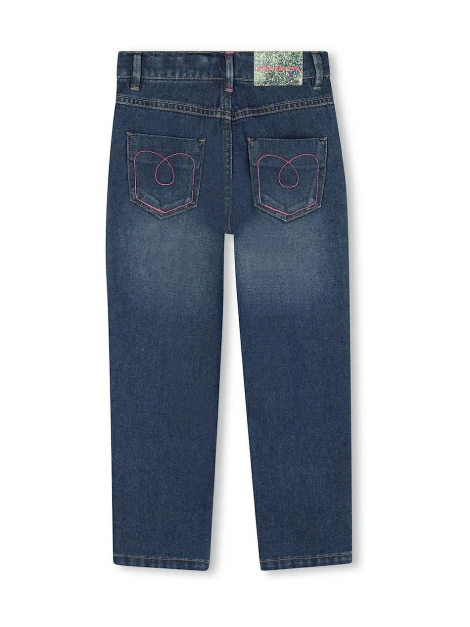 Billieblush Logo Denim Jeans With Appliqué Detail Best