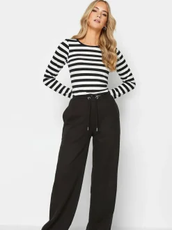 Long Tall Sally Wide Leg Joggers Black Dark Online
