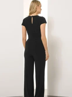 Long Tall Sally Black Twist Front ITY Jumpsuit Hot